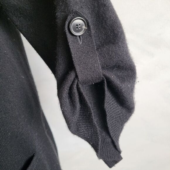 Theory Black Midi Amaya Cashmere Cardigan Size L - Picture 4 of 11